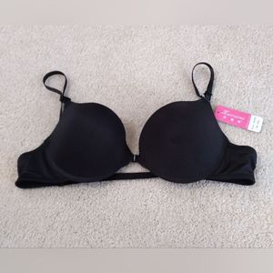NWT Black Bra 38C Sexy Simple Push Up Bra with Front Closure